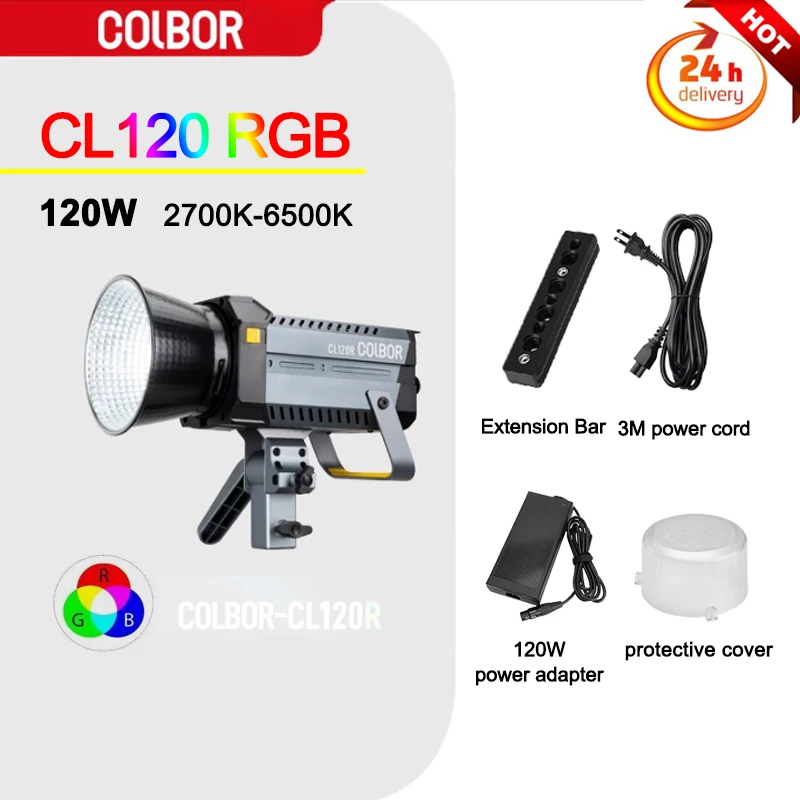 

Фотовспышка COLBOR CL120 RGB COB для фото-и видеосъемки 2700K-6500K для Youtube Tiktok APP управление