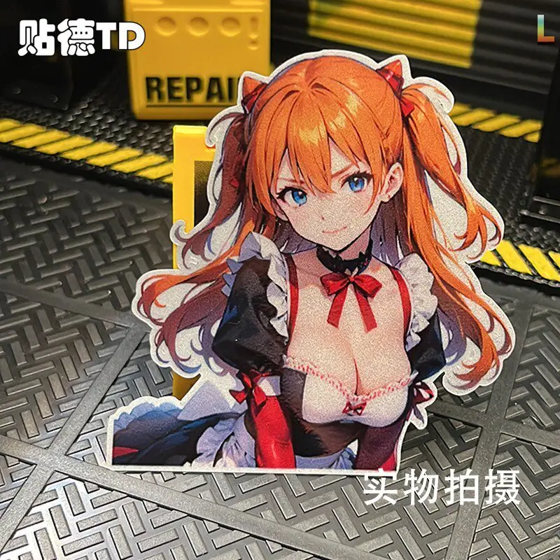 

EVA Asuka Maid Pack JDM Pain Car Reflective Sticker Suitable for Car Laptop Window Decorative Stickers