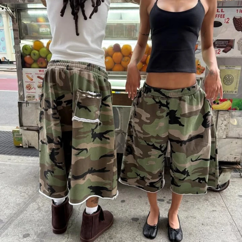 Y2K 캐주얼 패션 카모 반바지 카모플라주 프린팅 포켓 - Mens Fashion Camo Pants 리뷰 및 가격