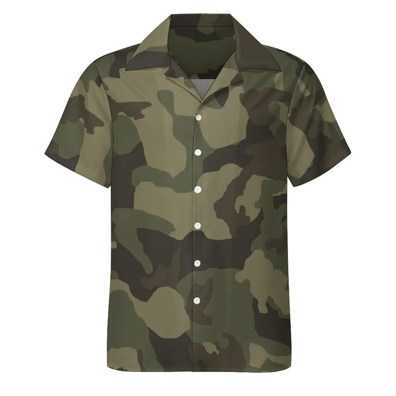 CamSolomon-Chemise d'été à manches courtes pour hommes, streetwear de plage, chemisiers surdimensionnés, chemise décontractée, moderne, sans couture, militaire, vecteur, élégant