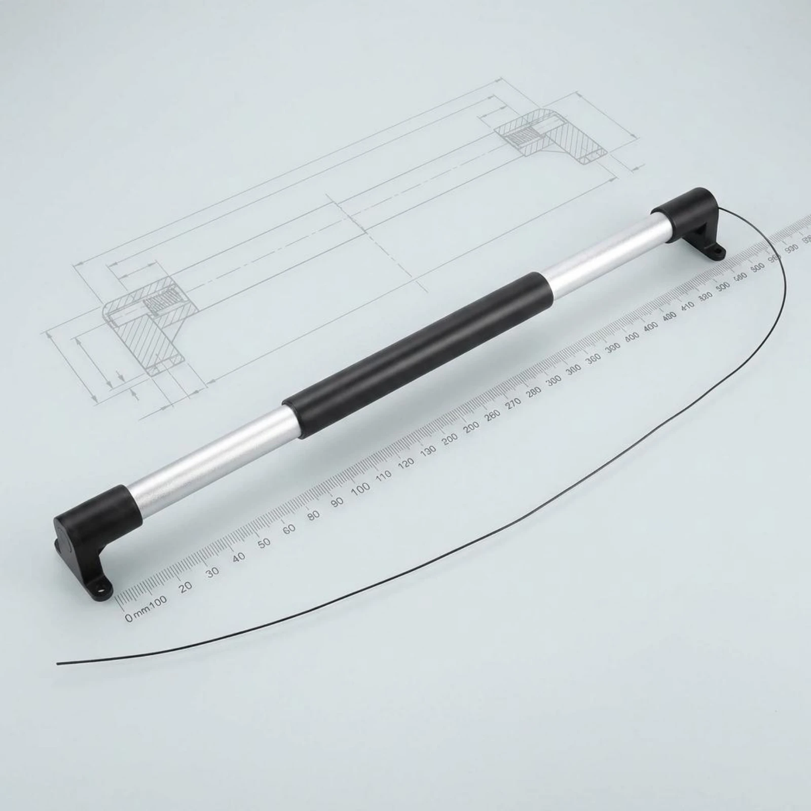 Telescopic Door Pull Handle Automatic Closing Coil-Powered Loaded Handle Industrial Hardware Installation Kit - view 6