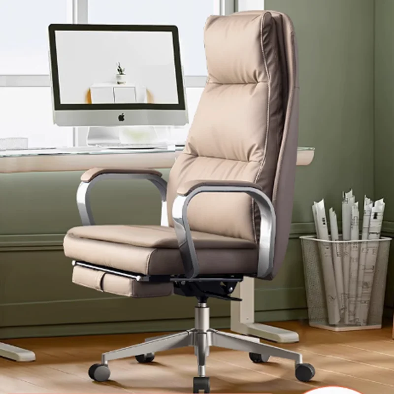 Cadeira de escritório giratória normal confortável, encosto simples, poltrona giratória, design ergonômico, móveis