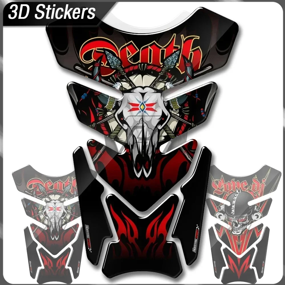 

Universal motorcycle 3D street style gum protection belt with death skull pattern fuel tank pad decoration