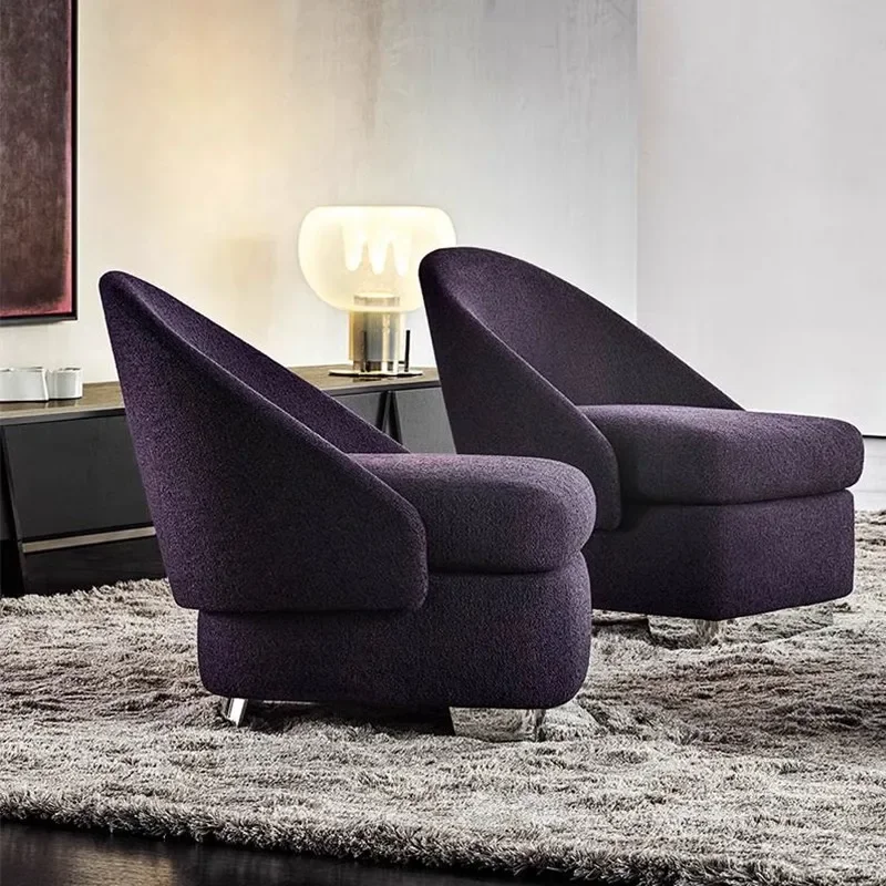 

yj19 Italian Minimalist Leisure Chair Cotton Linen Backrest Sofa Chair Nordic Lazy Modern Simple Light Luxury
