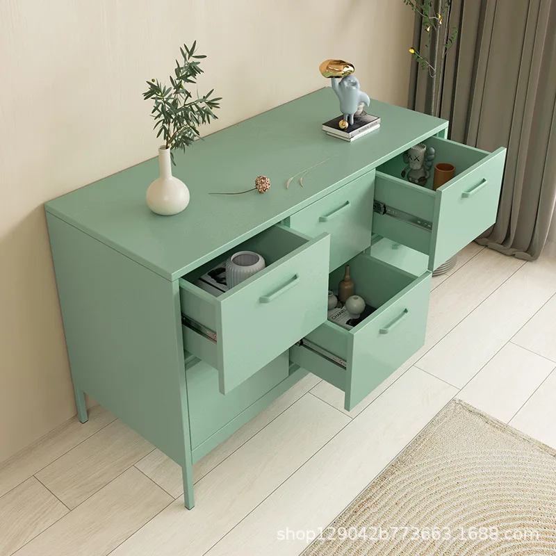 LTT Nordic style metal chest drawer storage side cabinet simple modern bedroom bedside table