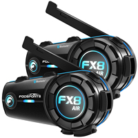 2pcs Fodsports FX8 AIR motorcycle helmet intercom wireless bluetooth headset interphone,4 riders 1000m,FM radio