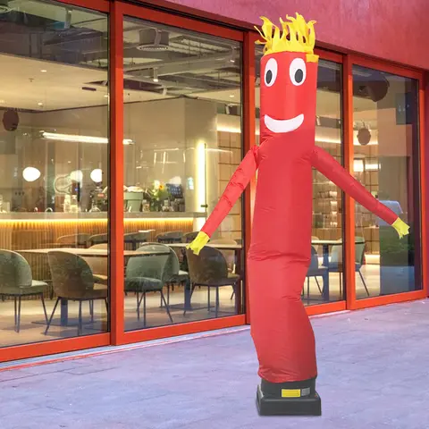 Inflatable Dancing Doll Wacky Waving Tube Guy Air Dancer Red/Yellow Taffeta Fabric for Advertising Party Decoration Event