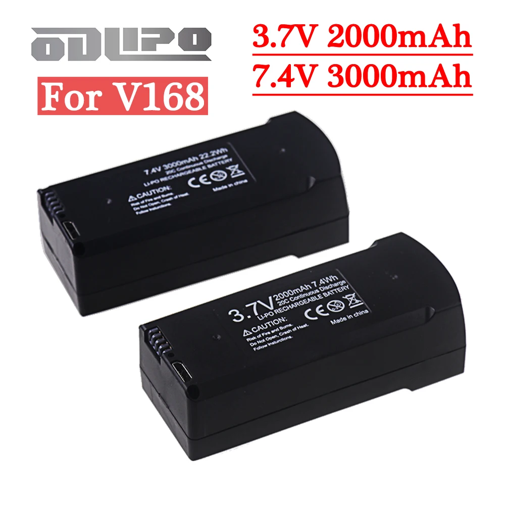 Original 7.4V 3000mAh V168 Pro Max GPS Drone Battery V168 RC Quadcopter 3.7V 2000mAh V168 Spare Battery Dron Parts Accessories