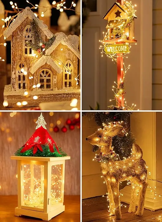 Christmas decorations 2024 String Light Xmas Tree Hanging Ornament Christmas supplies For DIY Wreath Home Weeding Indoor Outdoor