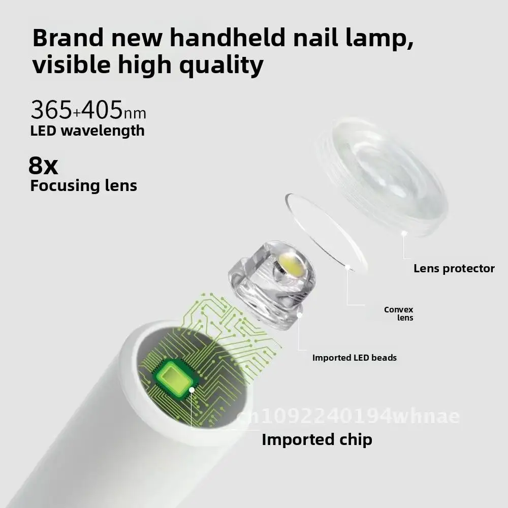 Przenośna ręczna lampa do zdobienia paznokci, ładowalna lampa punktowa, szybkoschnąca mini lampa UV do tipsów