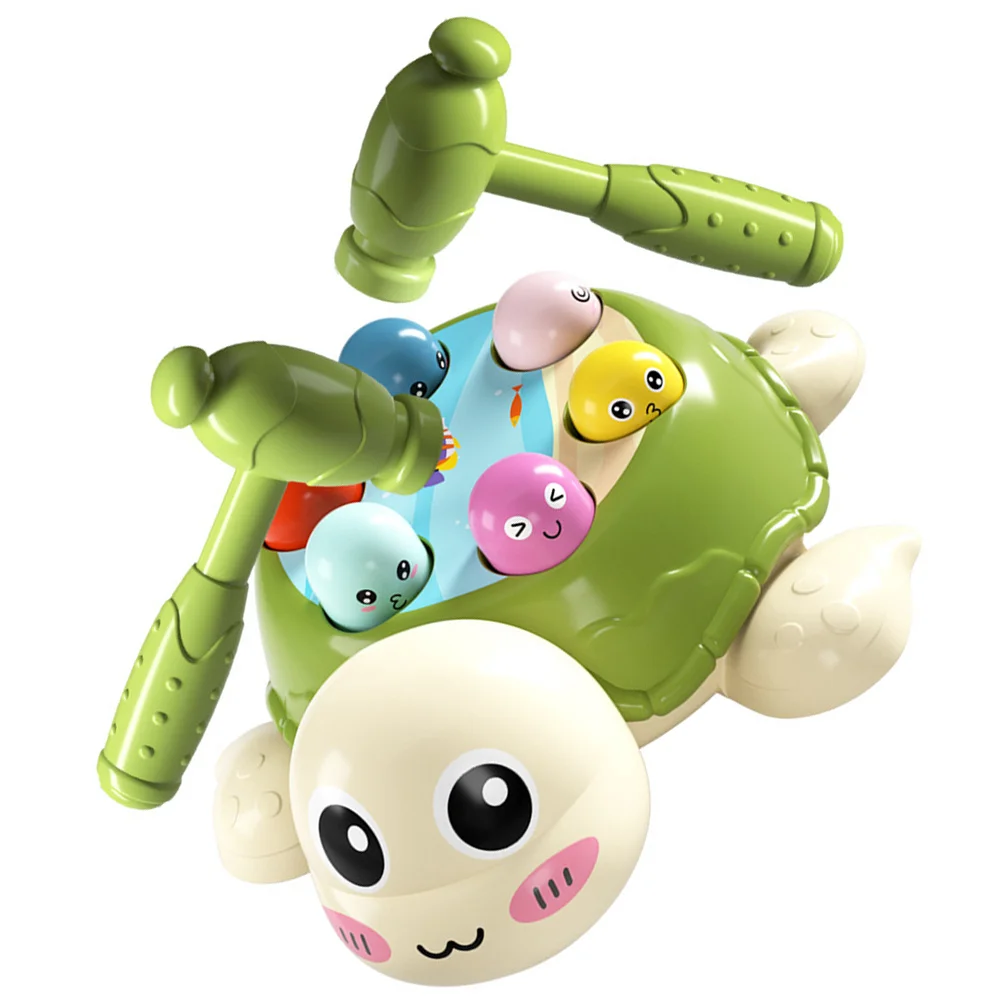 1Set Knocking Whack Tortoise Hammer Educational Fun Interactive Pounding Game Funny Kids Plaything Cognitive Development