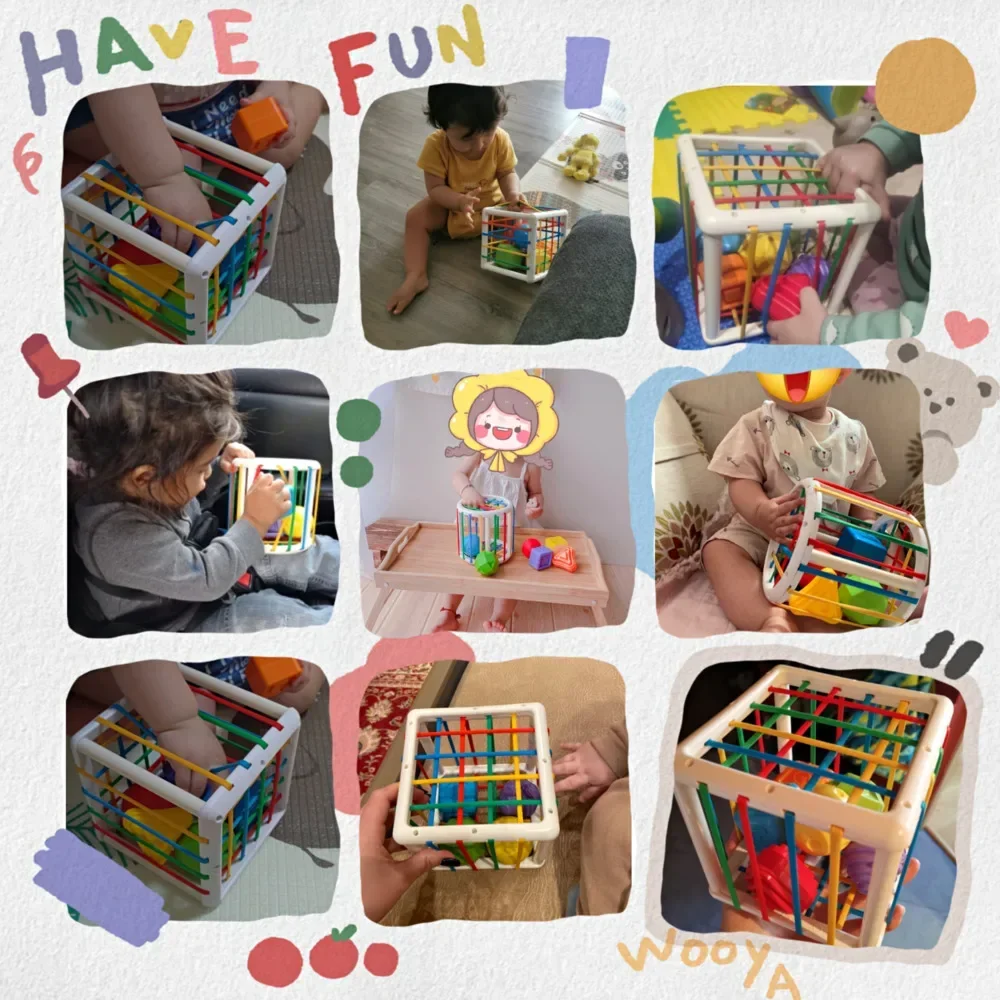 Blocchi di forma colorata Gioco di smistamento Baby Montessori Apprendimento Giocattoli educativi per bambini Bebe Nascita 0 12 mesi Regalo Juguetes