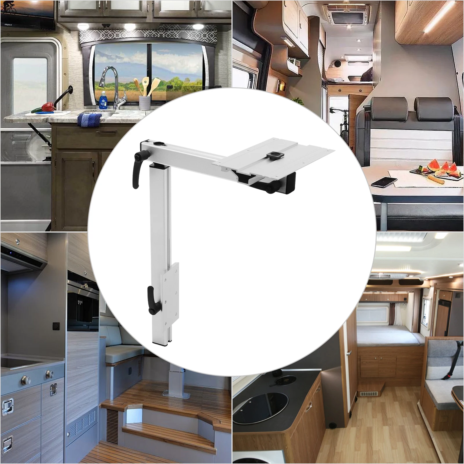 

RV Table Leg DX0052 Aluminum Alloy Adjustable Height 50kg Load Capacity for Extra Storage Space in Camper Van
