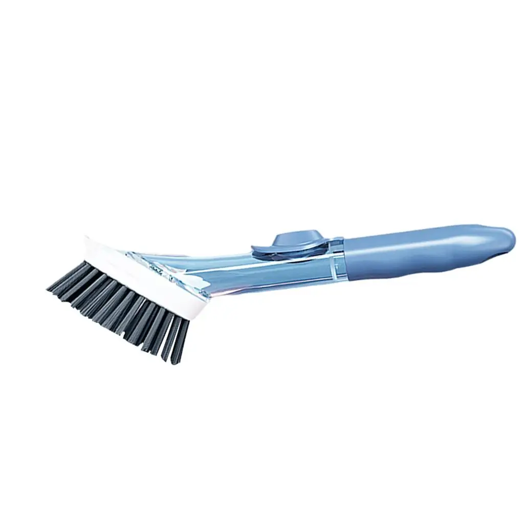 Kitchen Cleaning Brush with Built-in Soap Dispenser and Interchangeable Sponge Scrubber for Pots Pans Stove Nonstick Cookware