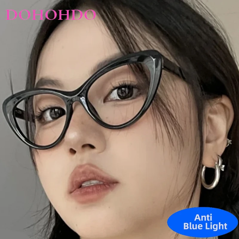 

Fashion Brand Designers Y2K Cat Eye Blue Light Blocking Glasses Women Men Retro Optical Spectacle Protection Computer Eyeglasses