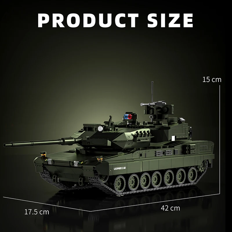 Military MOC 1/28 2306pcs Leopard 2A8 Army Main Battle Tank