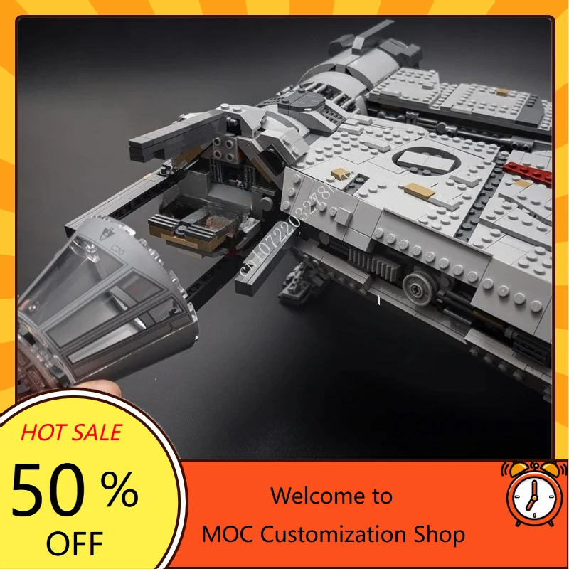 7162 قطعة The Outrider (البناء البديل لـ UCS Falcon) حرب الفضاء MOC Starfighter Battle Christmas DIYAassembly لعبة عيد الميلاد هدية