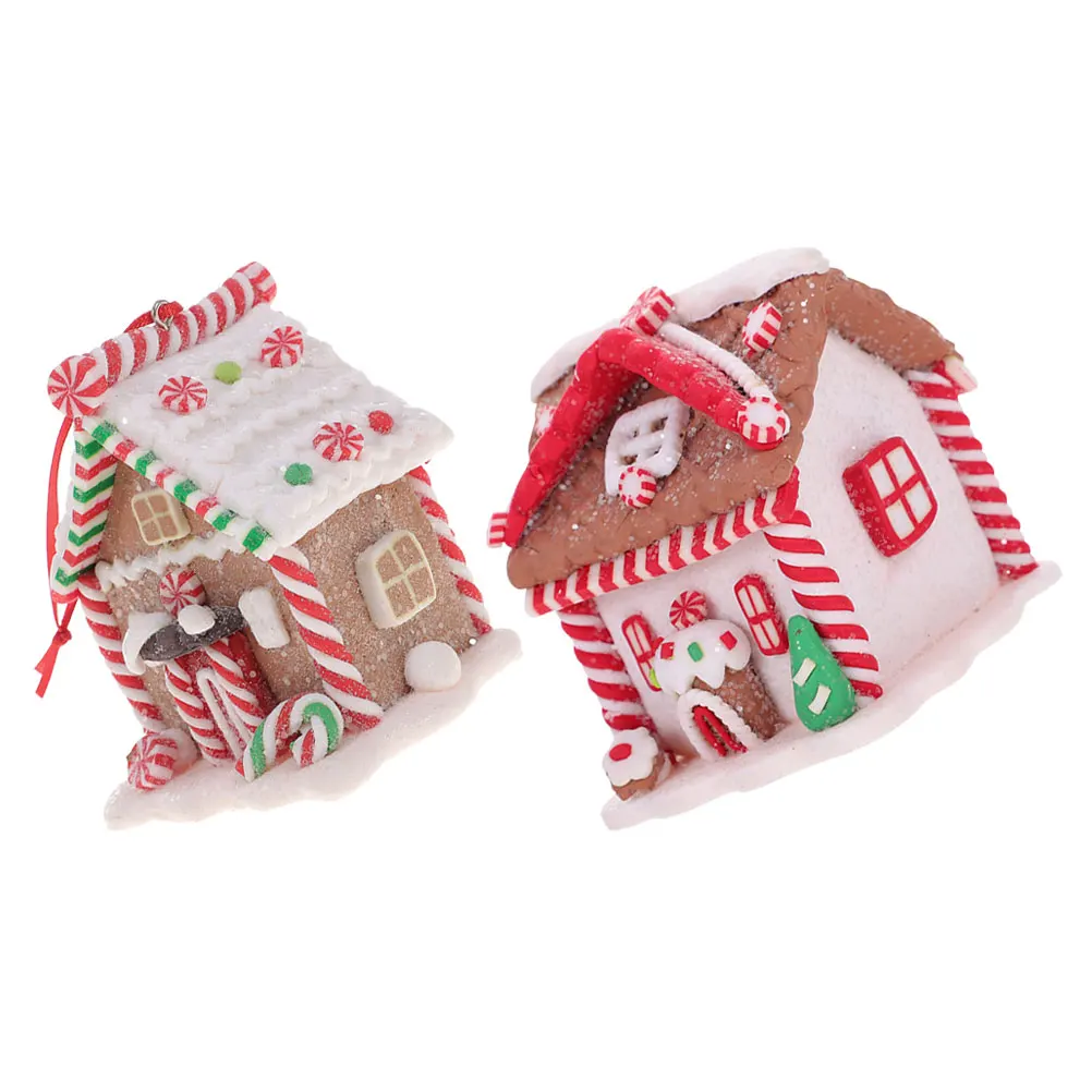 

2Pcs Small Hanging naments PVC Christmas Gingerbread Tree Decorations Tree Decorations Charms Holiday New Year