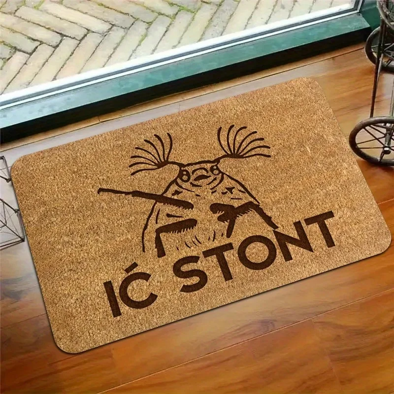 VIKAMA Coir Funny Monster Quote Humor Entry Art Flannel Door Mat Non Slip Entryway Bedroom Living Room Home Decor Dreamy Decor