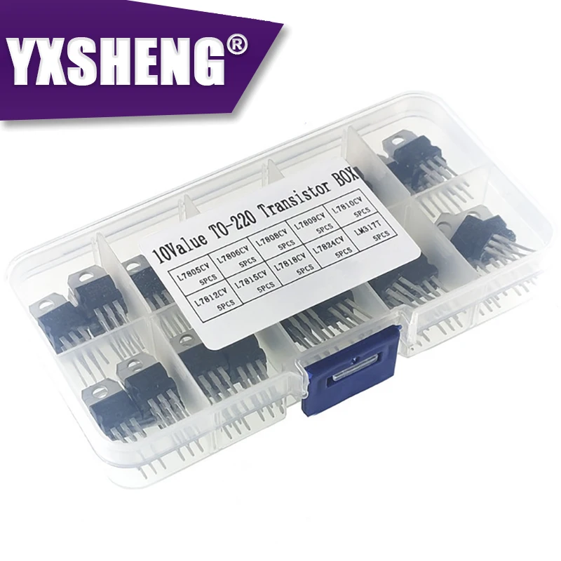 10 Soort * 10 stks = 50 stks TO-220 Spanningsregelaar IC KIT L7805CV L7806CV L7808CV L7809CV L7810CV L7812CV L7815CV L7818CV L7824CV LM317