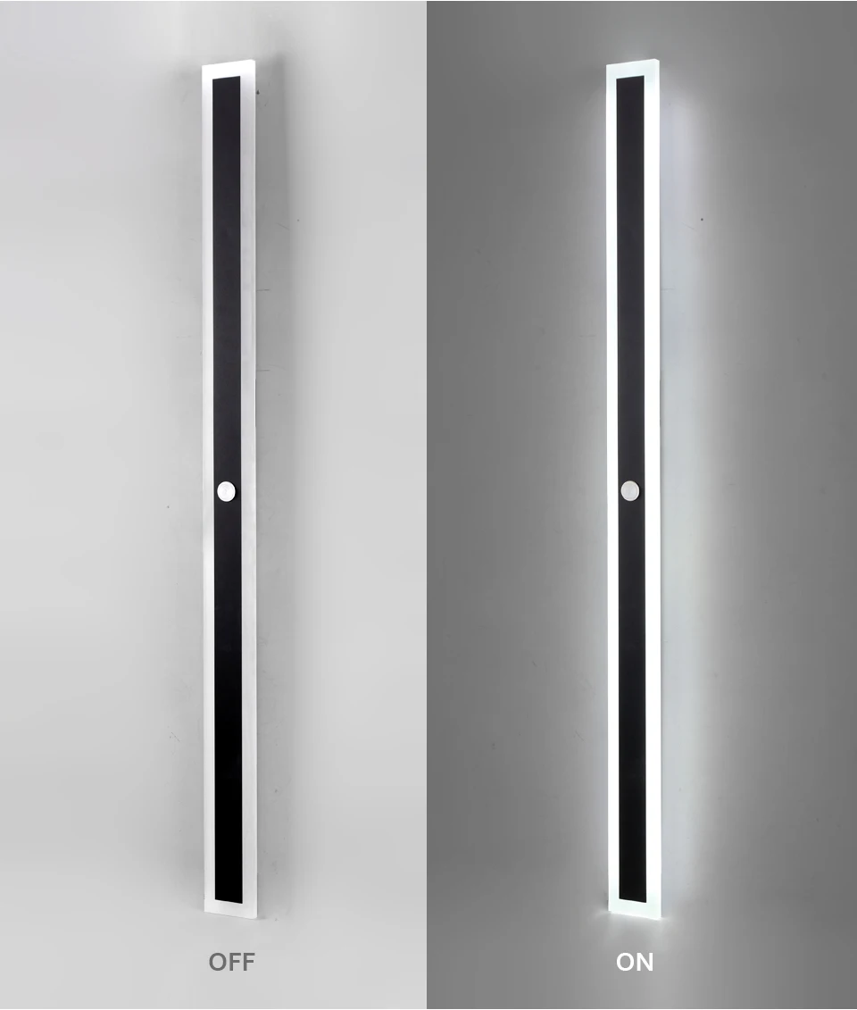 Outdoor Wall Light With Motion Sensor 90v 240v IP65 Waterproof Porch Lamp LED Long Garden Lamp for Villa Garage Lighting Fixture