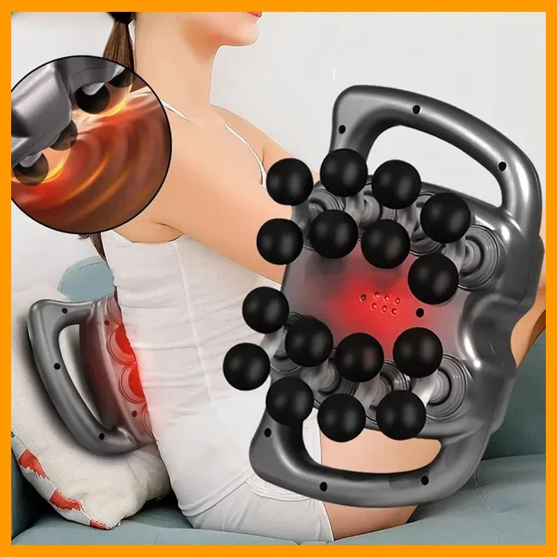 

16-Head Muscle Massage Gun Fascia Gun Professional Body Leg Back Shoulder Waist Fascia Gun High Frequency Vibration Massager Gun