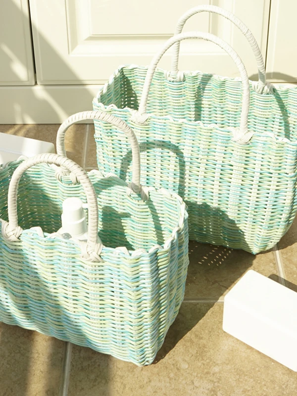 

Ручная корзина для купания, портативная корзина для хранения пикника, ручная корзина для хранения фруктов и овощей Enze