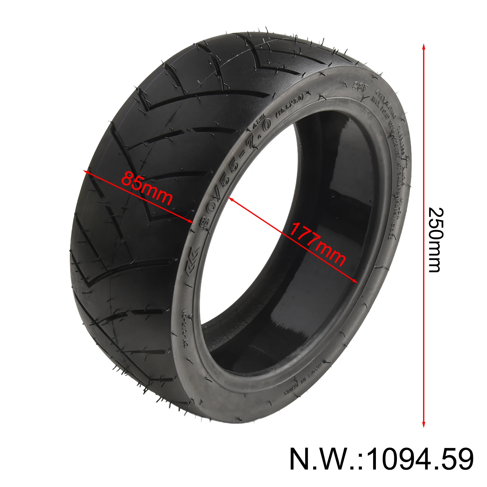 

1x шина 10,5*3,0, самовосстанавливающиеся шоссейные вакуумные бескамерные шины для электрического скутера Ninebot P65D 80/55-7,0, резиновые шины, аксессуары