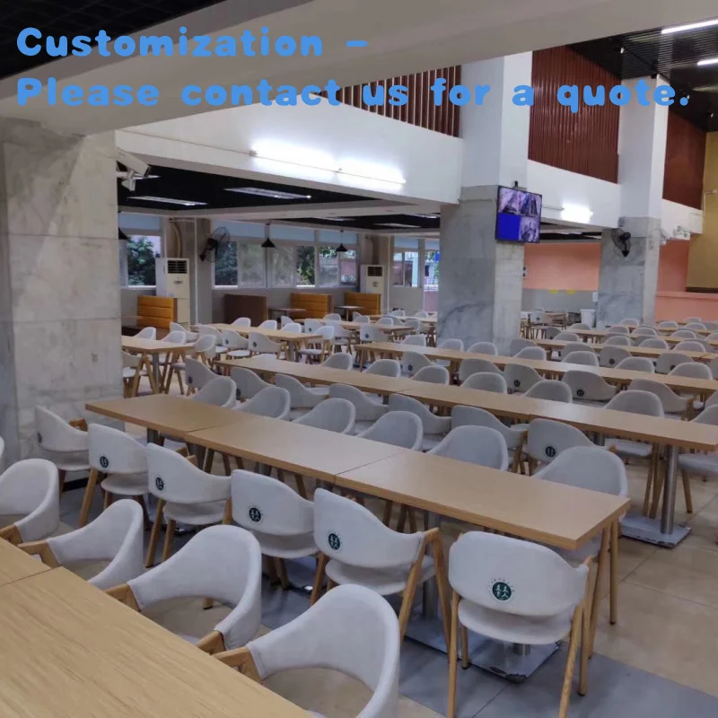 custom.Custom Canteen Fast Food Coffee Shop Commercial Cafe Furniture Set Kitchen Wood Chair and Table Set Restaur