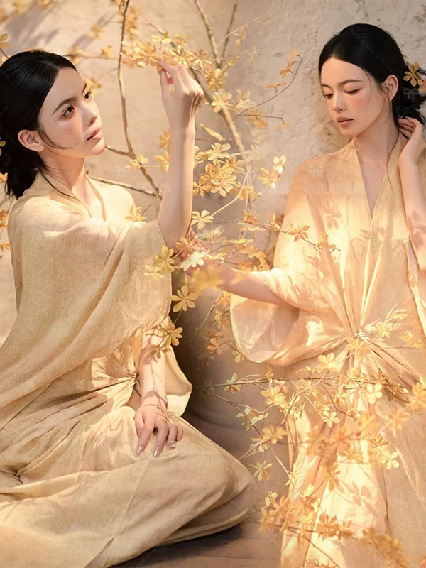 

Chinese Style Artistic Retro Morning Robe Cold Tone Hanfu Zen Dress Photography Studio Personal Photography Clothing