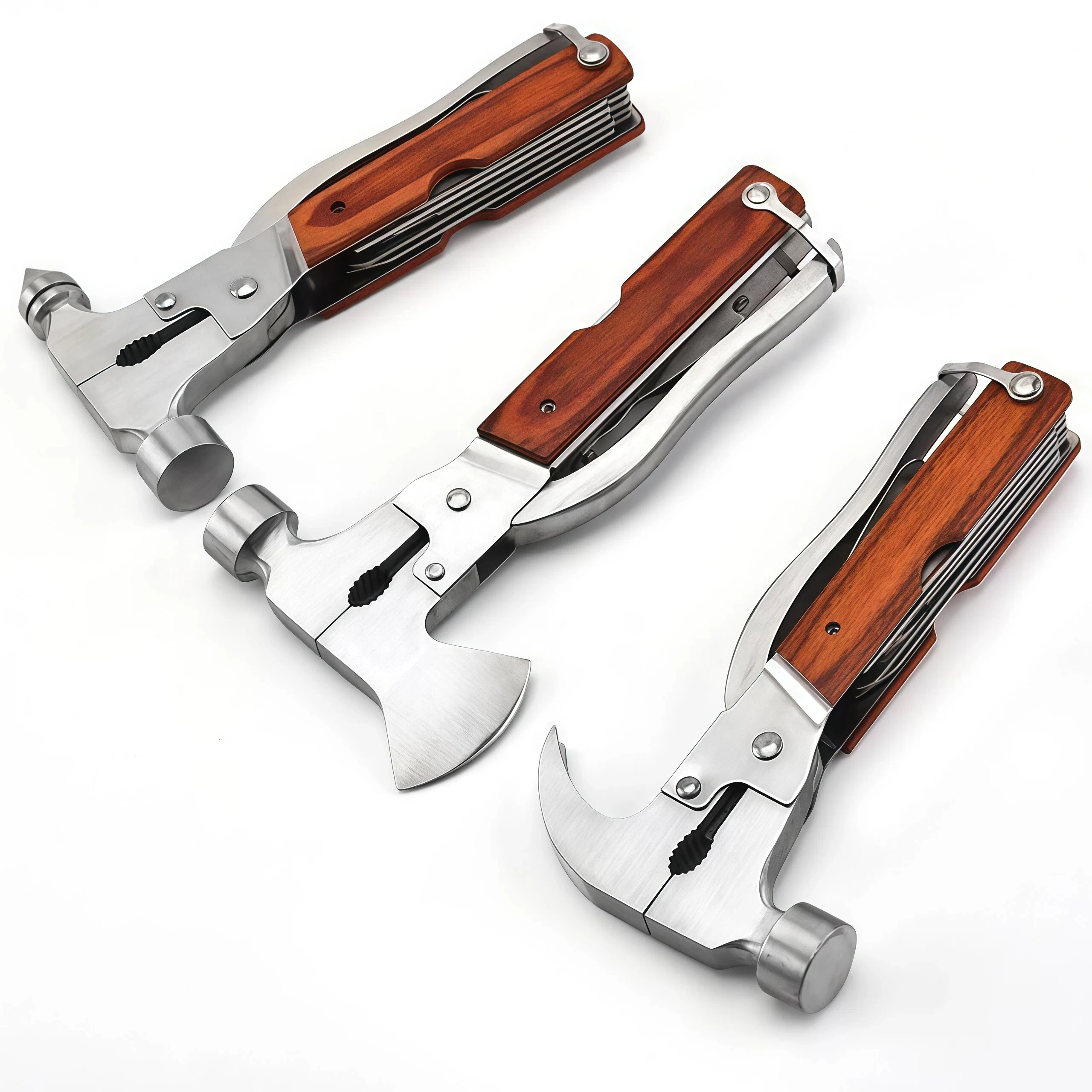Stainless Steel Multi-Functional Hammer Car Window Breaking Life-Saving Tool Portable Outdoor Axe Sheep Horn Design