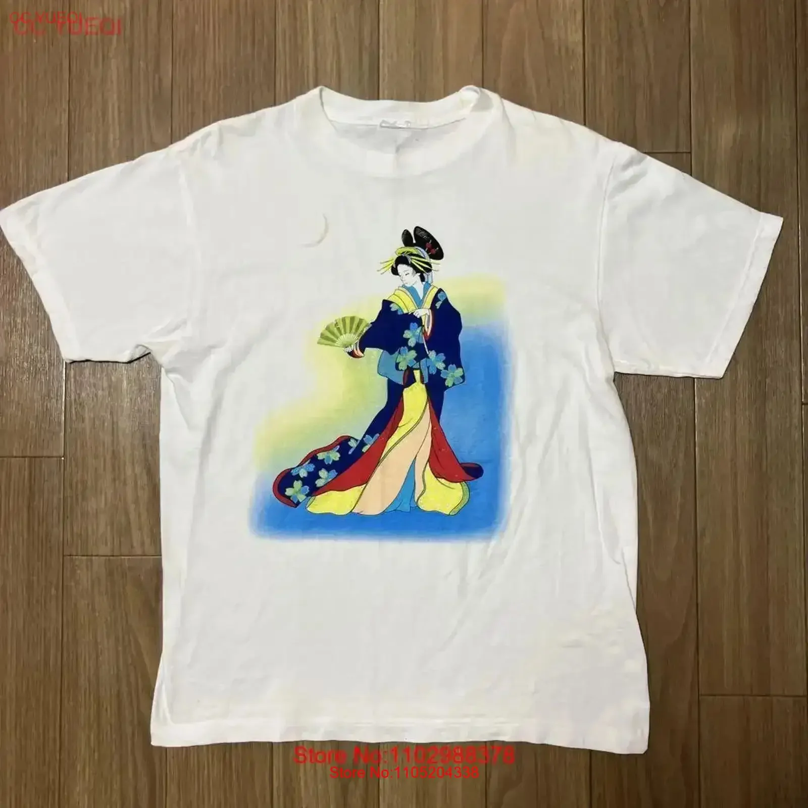 Rare Japanese T Shirt Ukiyo E History Tatoo John Mayer Hanafuda vintage Washed Breathable Slightly Casual Top For Everyday Wear