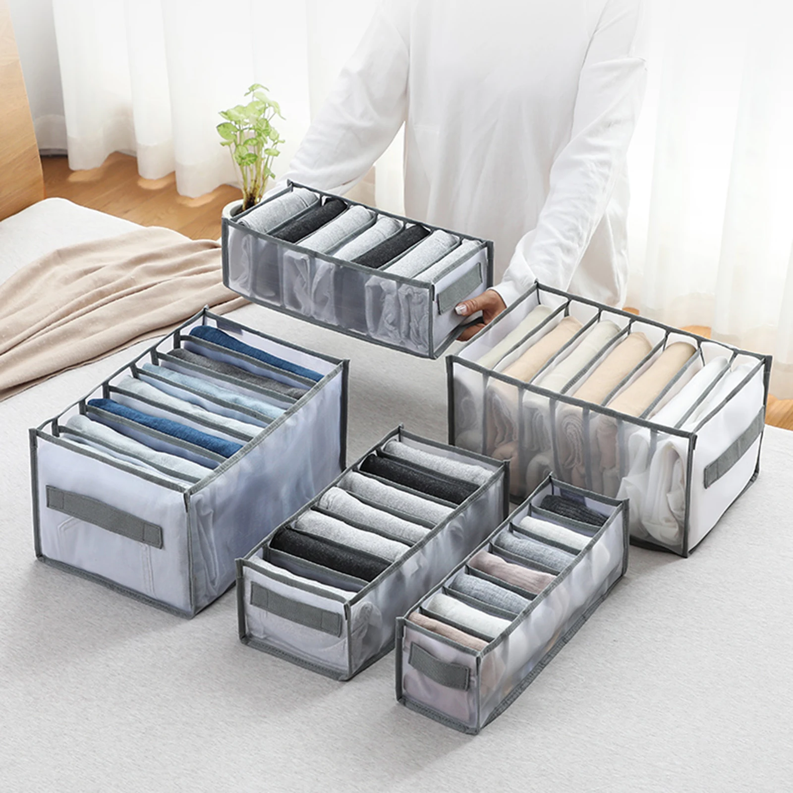 Storage Box Drawer Partition Storage Box Jeans Underwear Socks Storage Box Pants Storage Box Clothes Organizer