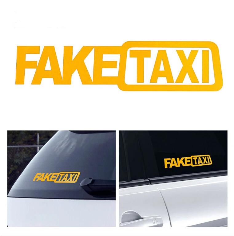 FAKE TAXI Reflective Stickers Funny Decals for LADA Granta Vesta Priora Niva Samara Signet Kalina X-Ray Safarl largus