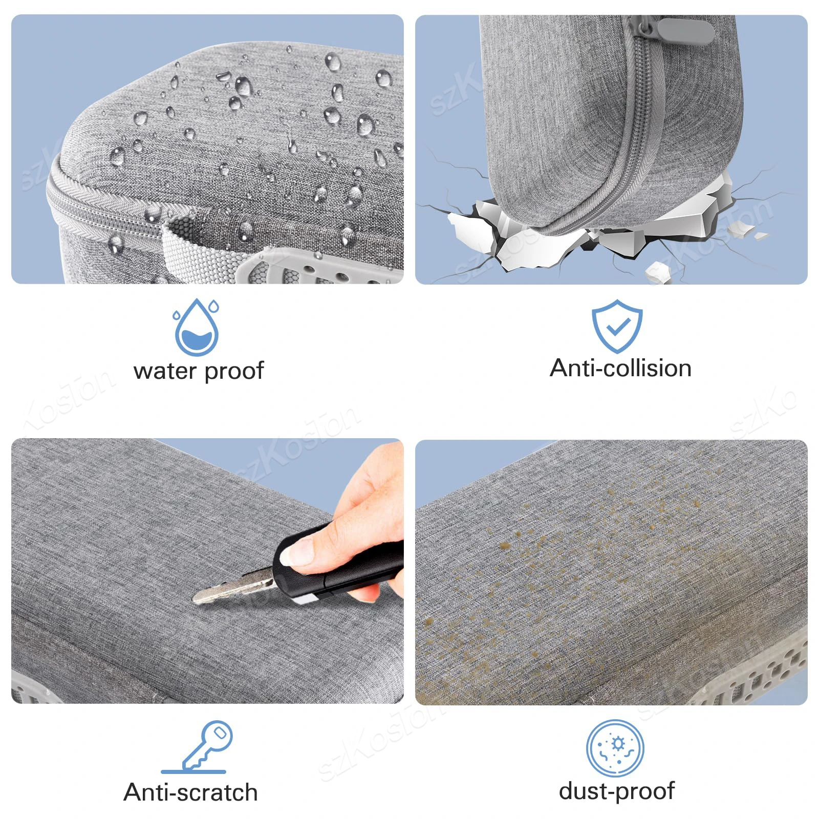 حقيبة حمل صلبة من مادة EVA حقيبة تخزين محمولة مع واقي شاشة لوحدة تحكم ألعاب بلاي ستيشن لملحقات بوابة PS