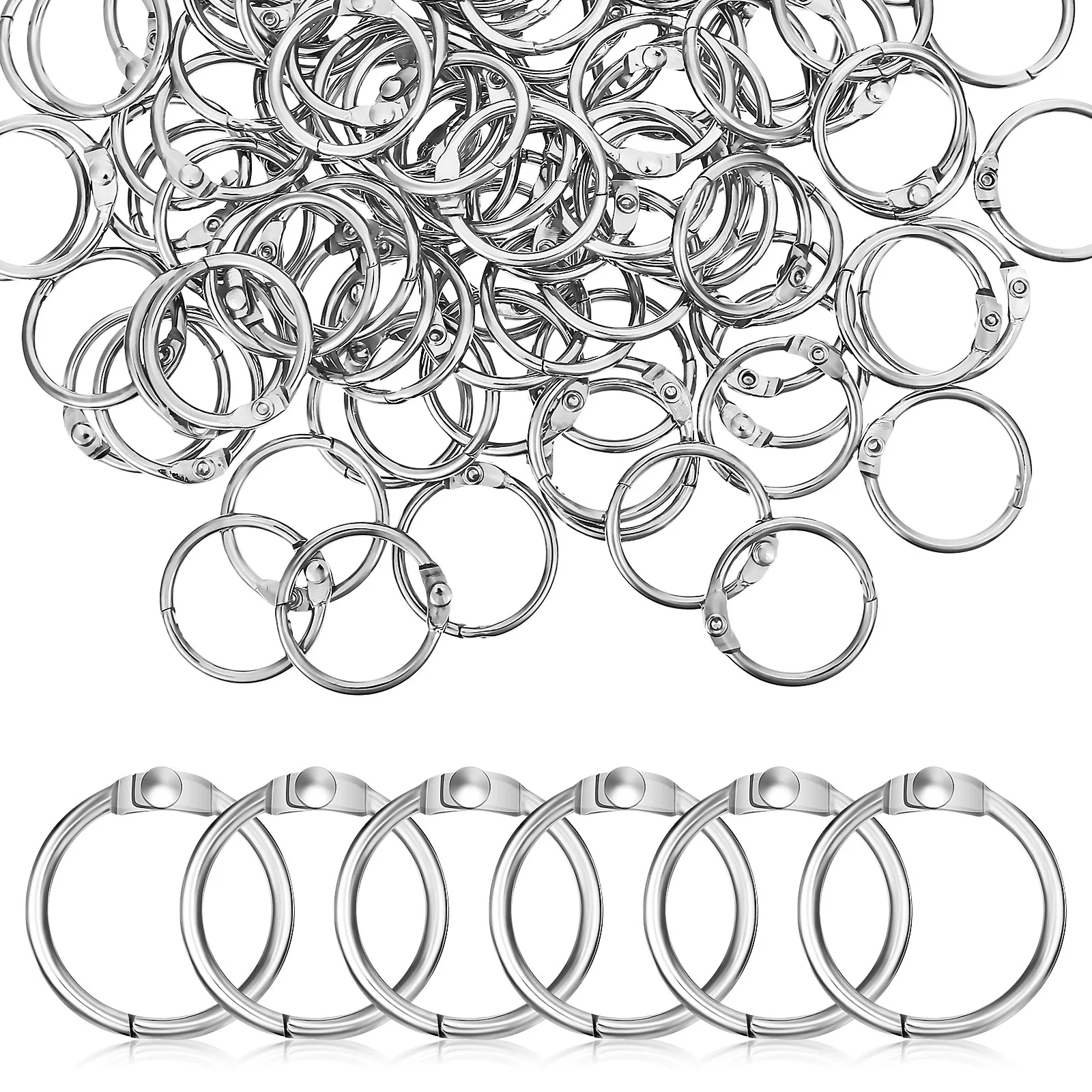 120Pcs Metal Rings Tight Closure Smooth Touch Wide Application Scrapbooks Notebooks Keys Flashcards Binder Supplies