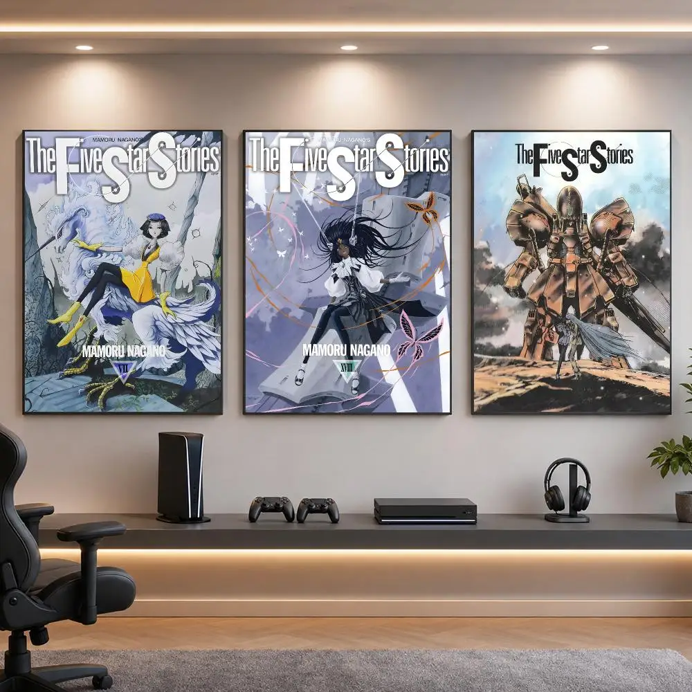 Manga T-The Five Star Stories Poster HD Removable Wall Art Gift Bedroom Lounge Dorm Office Gaming Cafe Bars