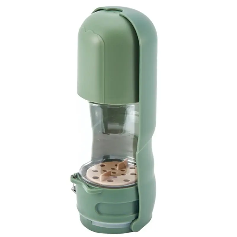 AEE2-2 In 1 Dog Water Bottle Dog Food Integrated Drinking Fountain Dog Travel Accessories Pet Small Water Dispenser Feeding