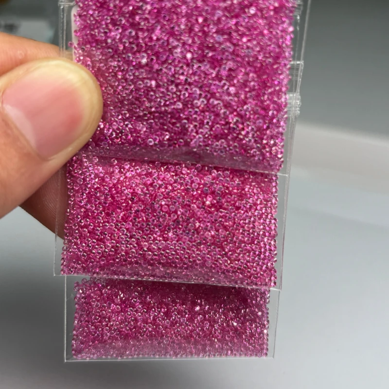 Pink Sapphire Laboratory Gemstone  Round Cut  Top Quality Charm Beads for Diy Jewelry Making Rings Selectable  Certificate