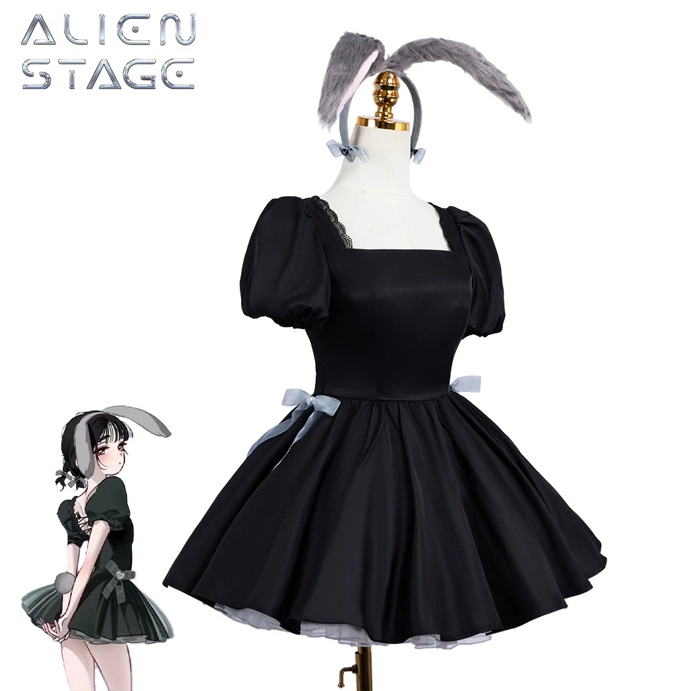 أنيمي الغريبة المرحلة سوا تأثيري حلي الأطفال الكبار لوليتا فستان أسود الأميرة المرحلة أرنب موحدة ملابس الهالوين