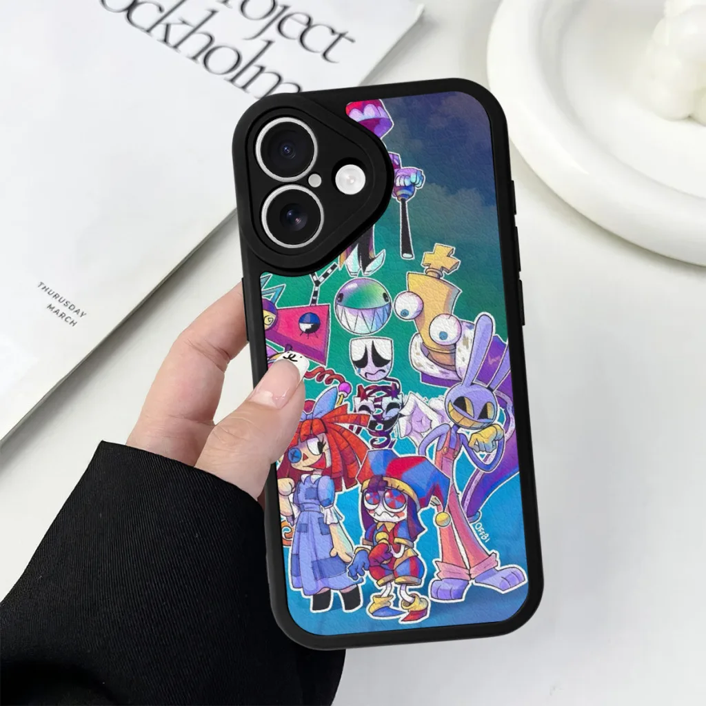 Custodia per telefono per iPhone 16 Pro Max Custodia in silicone Cartoon The Amazing Digital C-Circus Vintage