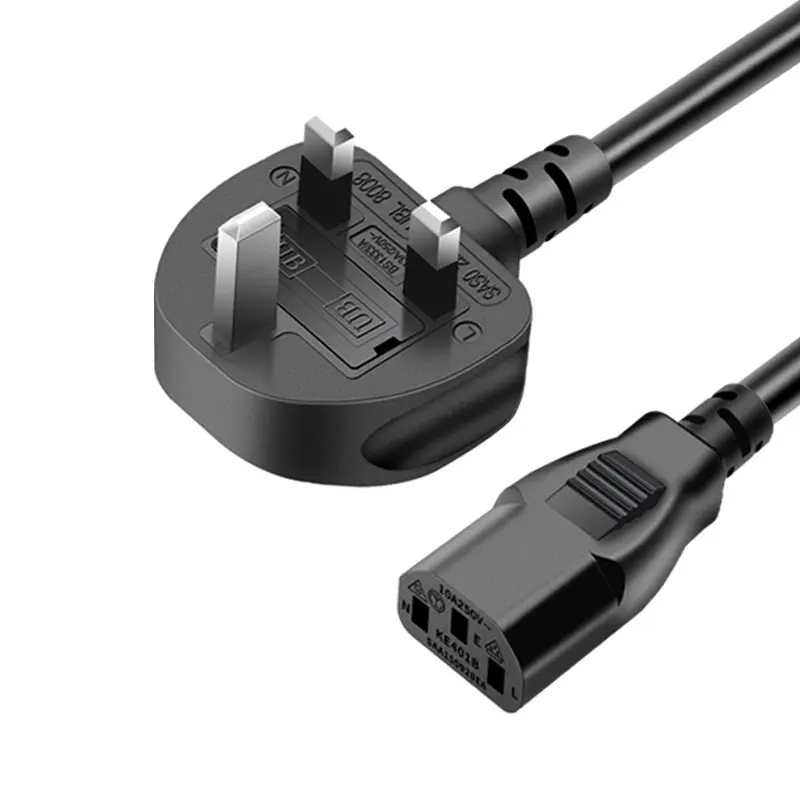 2pcs UKCA Approved British Power Cord 0.75-2.5mm² 3 Core  Plug | PVC Copper Wire 3-25FT | 230V for Home & Office Use