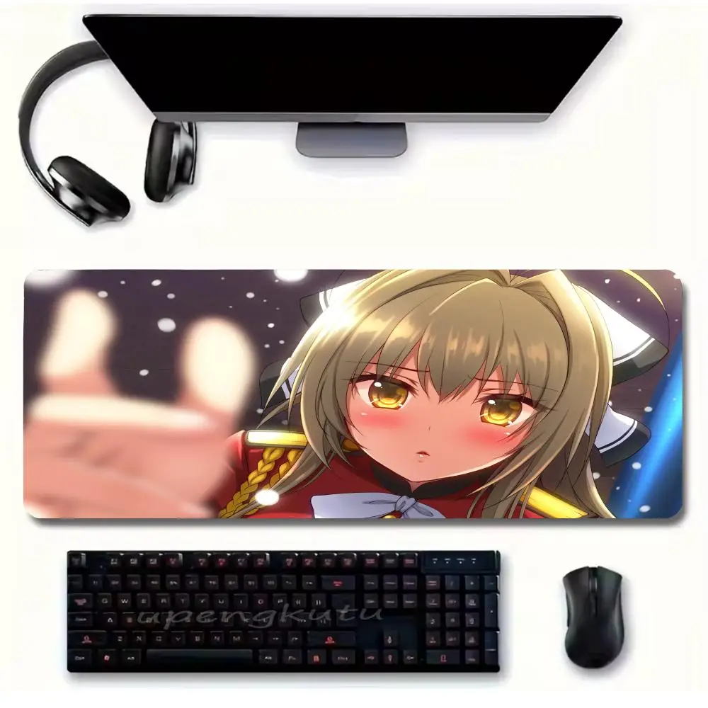 

Коврик для мыши Amagi Brilliant Park в стиле аниме для девочек, большой противоскользящий коврик для мыши XXL, коврик с прошитыми краями, прочный коврик для игровой клавиатуры для ноутбука