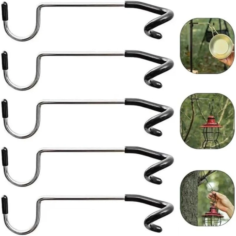 1-10PCS Camping Tent S Hook Stainless Steel Non-slip Hanging Lamp Hanger for Yard Garden Outdoor Hiking S-Shape Lantern Hooks
