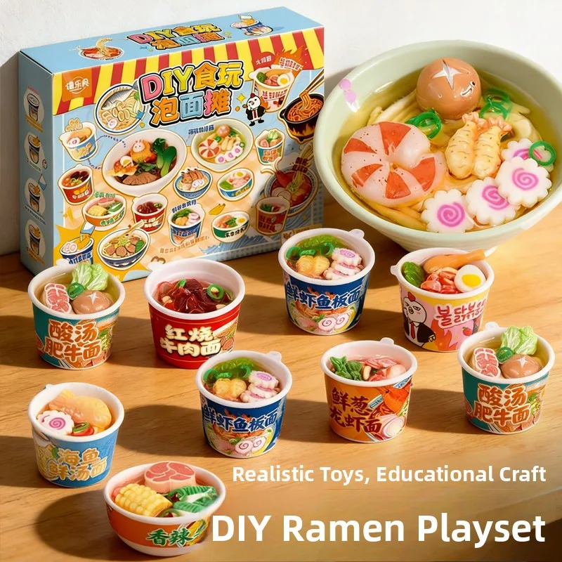 diy-ラーメン屋台シミュレーション食品材料キットセット手作りおもちゃ男の子と女の子向け教育工芸品クリエイティブ-diy