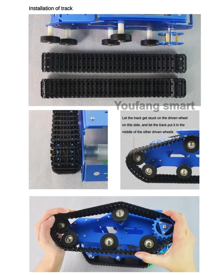 5-10 kg PayLoad Metall Tank Chassis Track mit Dual 12 V DC Motor Roboter Auto für Arduino Raspberry Pi Roboter DIY Kit RC Tank Projekt – Detail 26