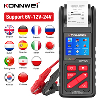 KONNWEI 6V/12V/24V Motorcycle Car Truck Battery Tester with Built-in Printer Battery Analyzer Charging Cranking Test Tools