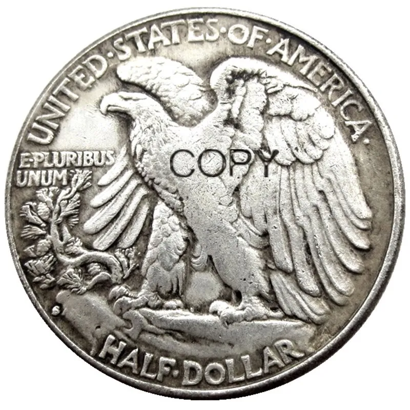 US A Set of (1916-1947)-S 24PCS  Walking Liberty Half Dollar Silver Plated Copy Coins