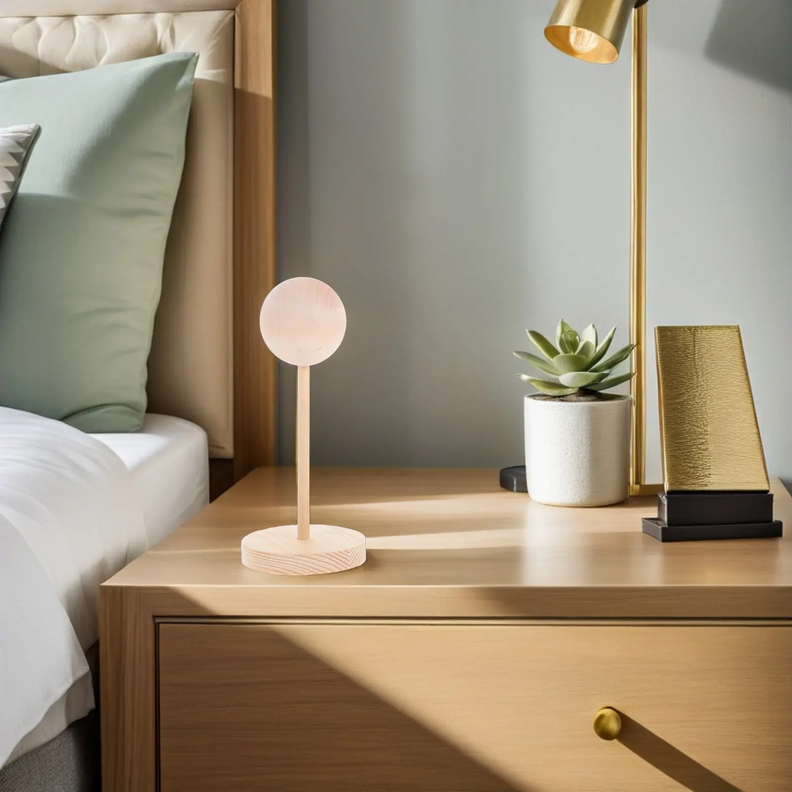 

Устойчивая деревянная мини-подставка для эффективного хранения и демонстрации, портативный легкий держатель для волос, экономящий место