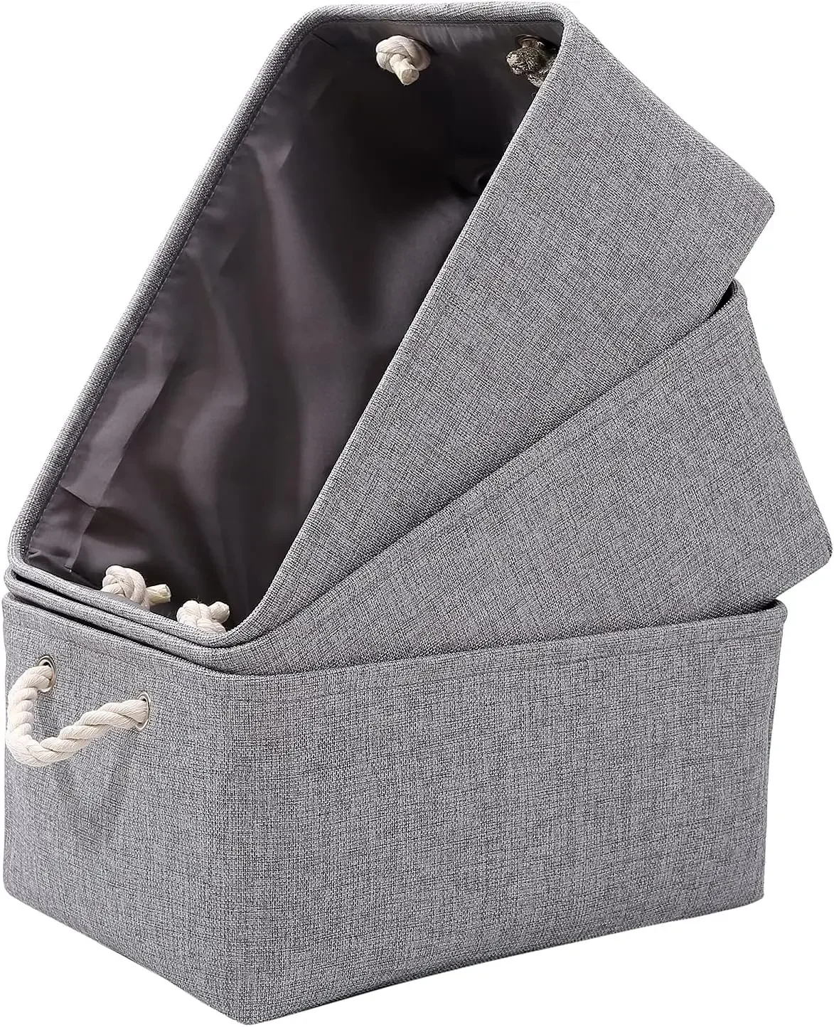 Mehrteilige Canvas-Aufbewahrungsboxen, zusammenklappbarer Aufbewahrungskorb mit Griff für Haushaltswaren, Unterwäsche, Babyspielzeug, Aufbewahrungstasche
